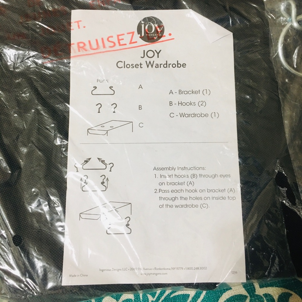 Joy Mangano Hanging Closet Wardrobe - Picture 4 of 4